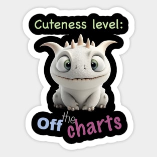 Little Dragon Cuteness Level Cute Adorable Funny Quote Sticker